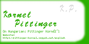 kornel pittinger business card